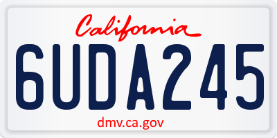 CA license plate 6UDA245
