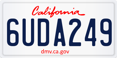 CA license plate 6UDA249