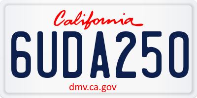 CA license plate 6UDA250