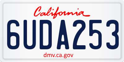 CA license plate 6UDA253