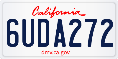 CA license plate 6UDA272