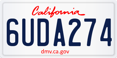 CA license plate 6UDA274