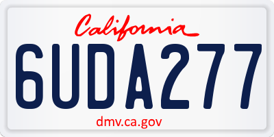 CA license plate 6UDA277