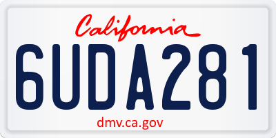 CA license plate 6UDA281
