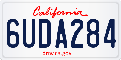 CA license plate 6UDA284