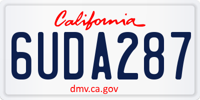 CA license plate 6UDA287