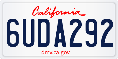 CA license plate 6UDA292