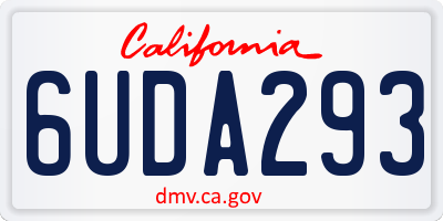 CA license plate 6UDA293