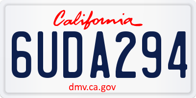 CA license plate 6UDA294