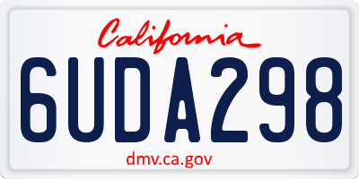 CA license plate 6UDA298