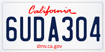 CA license plate 6UDA304