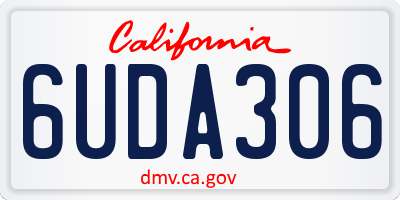 CA license plate 6UDA306