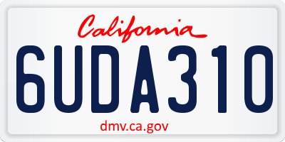 CA license plate 6UDA310