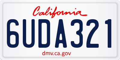 CA license plate 6UDA321