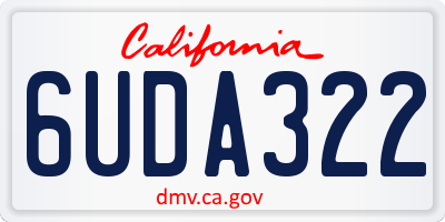 CA license plate 6UDA322