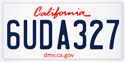 CA license plate 6UDA327