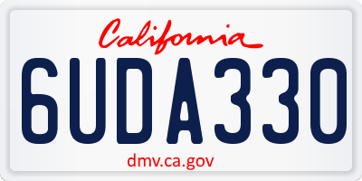 CA license plate 6UDA330