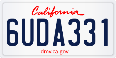 CA license plate 6UDA331