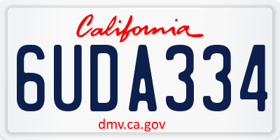 CA license plate 6UDA334