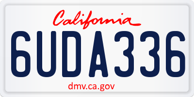 CA license plate 6UDA336