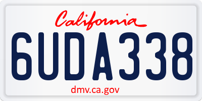 CA license plate 6UDA338