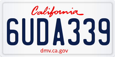 CA license plate 6UDA339