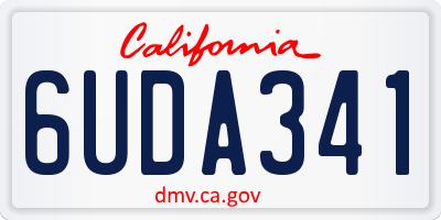 CA license plate 6UDA341