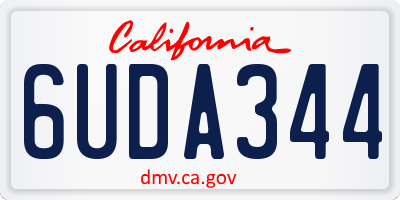 CA license plate 6UDA344