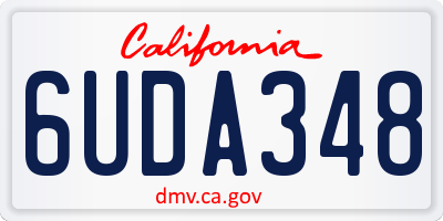 CA license plate 6UDA348