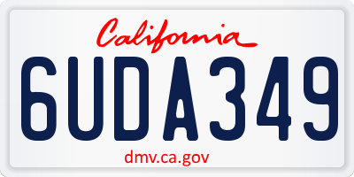 CA license plate 6UDA349