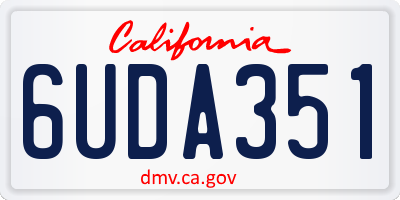 CA license plate 6UDA351