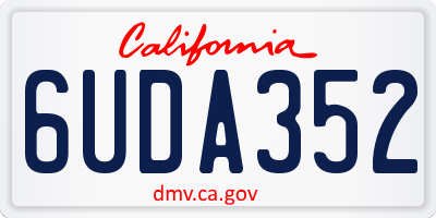 CA license plate 6UDA352