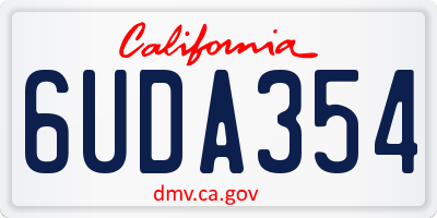 CA license plate 6UDA354