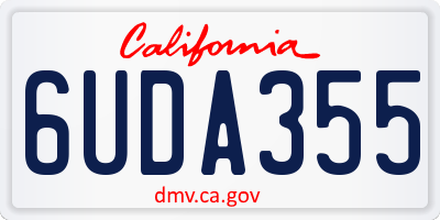 CA license plate 6UDA355