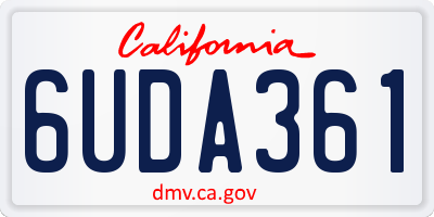 CA license plate 6UDA361