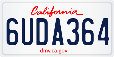 CA license plate 6UDA364