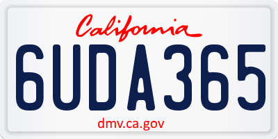 CA license plate 6UDA365