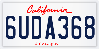 CA license plate 6UDA368