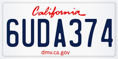 CA license plate 6UDA374