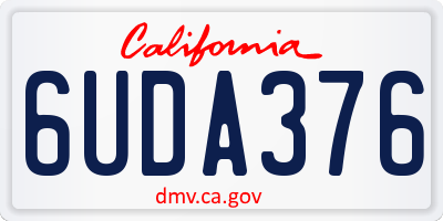 CA license plate 6UDA376
