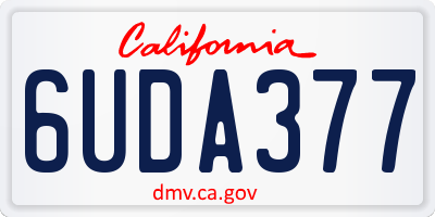 CA license plate 6UDA377