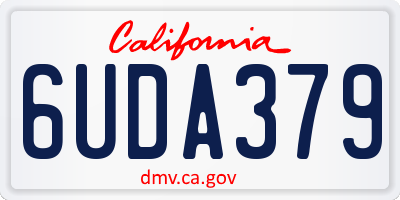 CA license plate 6UDA379