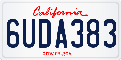 CA license plate 6UDA383
