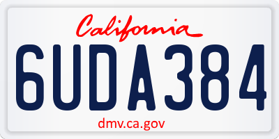 CA license plate 6UDA384