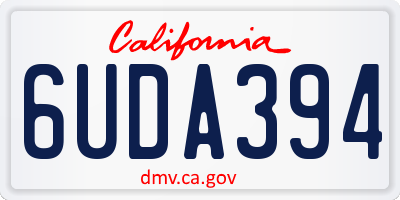 CA license plate 6UDA394