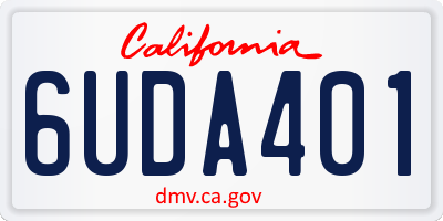 CA license plate 6UDA401