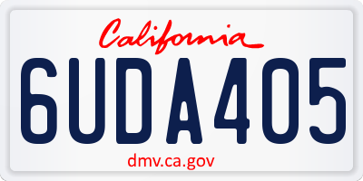 CA license plate 6UDA405