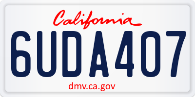 CA license plate 6UDA407