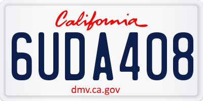 CA license plate 6UDA408