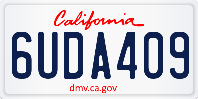 CA license plate 6UDA409